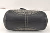 Authentic COACH Signature Shoulder Hand Bag Canvas Leather 7025 Black 4378K