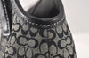 Authentic COACH Signature Shoulder Hand Bag Canvas Leather 7025 Black 4378K
