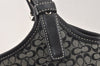 Authentic COACH Signature Shoulder Hand Bag Canvas Leather 7025 Black 4378K