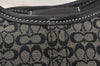 Authentic COACH Signature Shoulder Hand Bag Canvas Leather 7025 Black 4378K