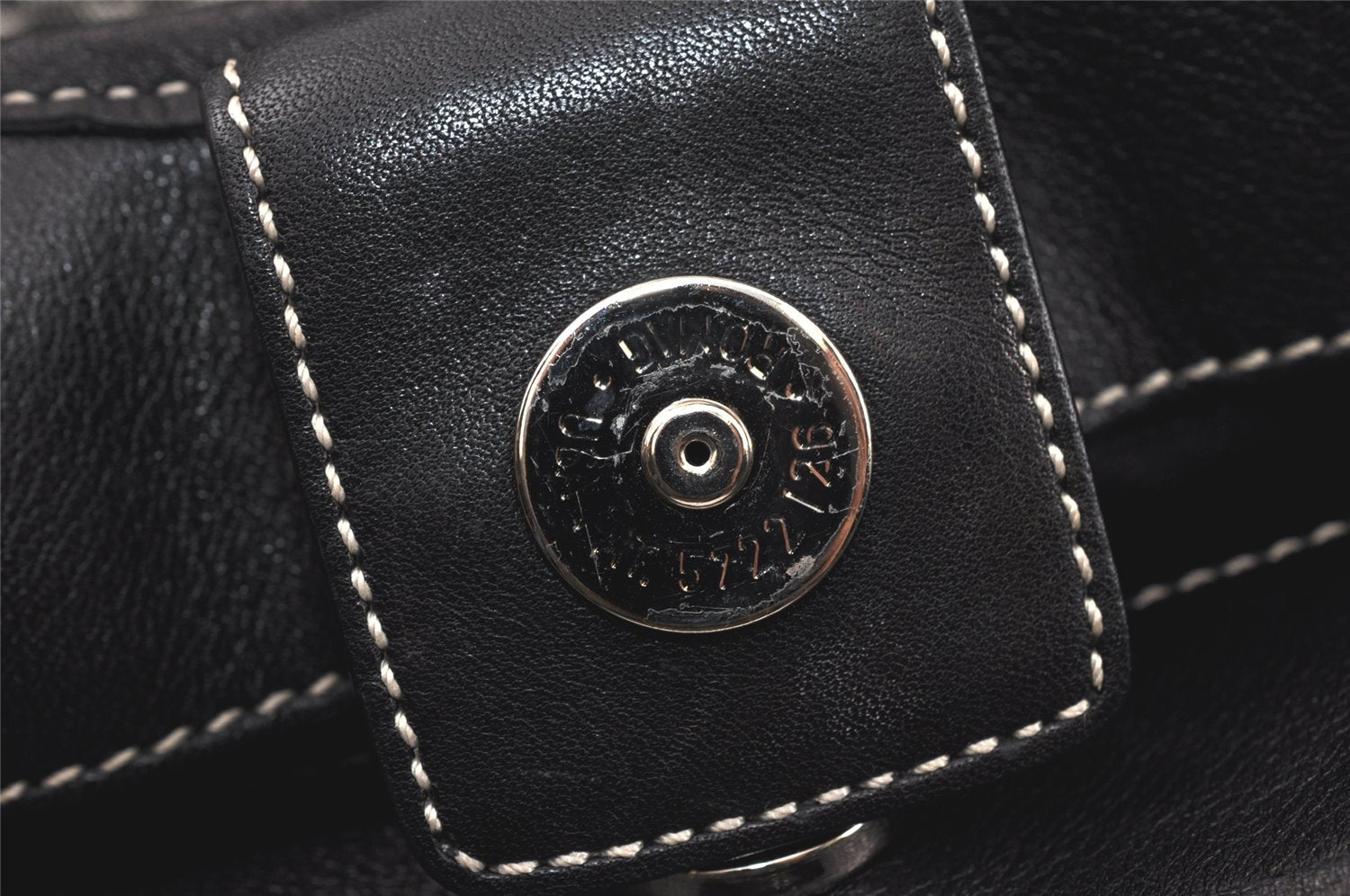 Authentic COACH Signature Shoulder Hand Bag Canvas Leather 7025 Black 4378K