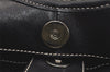 Authentic COACH Signature Shoulder Hand Bag Canvas Leather 7025 Black 4378K