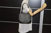 Authentic COACH Signature Shoulder Hand Bag Canvas Leather 7025 Black 4378K