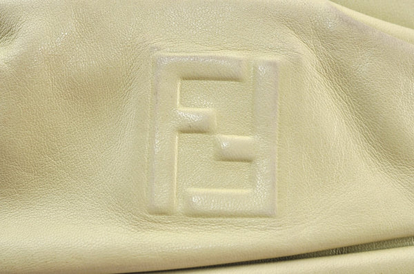 Authentic FENDI Vintage Shoulder Cross Body Bag Purse Leather Light Green 4379H