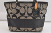 Authentic COACH Signature Shoulder Tote Bag Canvas Leather 10124 Black 4379K