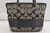 Authentic COACH Signature Shoulder Tote Bag Canvas Leather 10124 Black 4379K