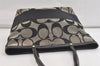 Authentic COACH Signature Shoulder Tote Bag Canvas Leather 10124 Black 4379K