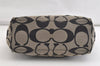 Authentic COACH Signature Shoulder Tote Bag Canvas Leather 10124 Black 4379K