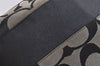 Authentic COACH Signature Shoulder Tote Bag Canvas Leather 10124 Black 4379K