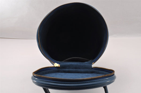Authentic Louis Vuitton Epi Cannes Cosmetic Hand Bag Purse Blue M48035 LV 4380I