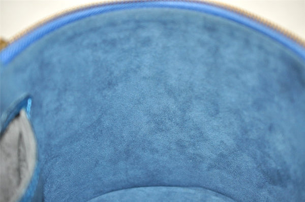 Authentic Louis Vuitton Epi Cannes Cosmetic Hand Bag Purse Blue M48035 LV 4380I