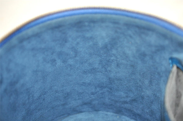 Authentic Louis Vuitton Epi Cannes Cosmetic Hand Bag Purse Blue M48035 LV 4380I