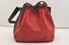 Authentic Louis Vuitton Epi Petit Noe Bi-color Red x Black Drawstring Bag 4380J
