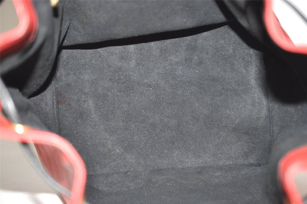 Authentic Louis Vuitton Epi Petit Noe Bi-color Red x Black Drawstring Bag 4380J