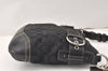 Authentic COACH Signature Shoulder Cross Bag Canvas Leather F03574 Black 4380K