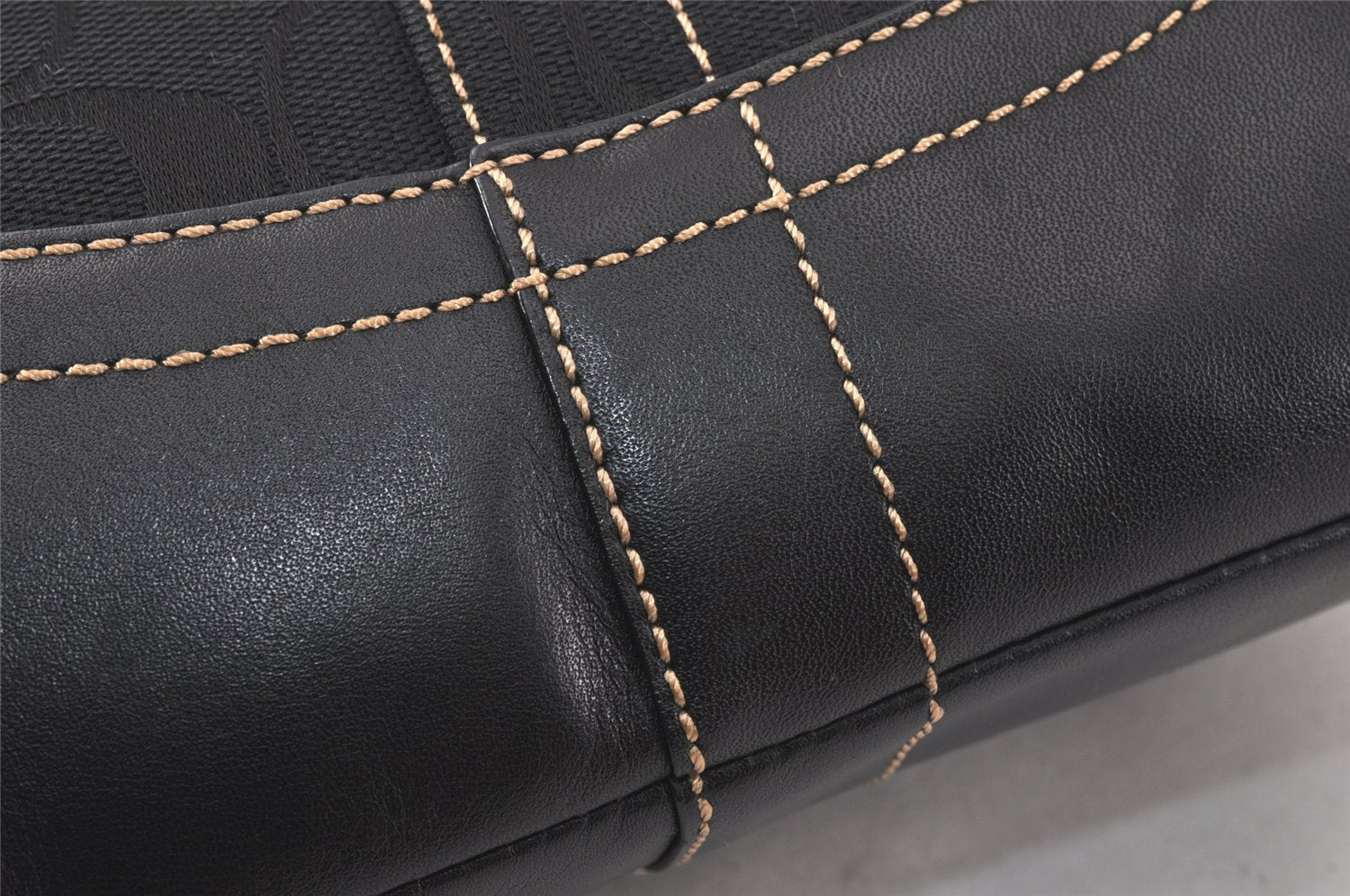 Authentic COACH Signature Shoulder Cross Bag Canvas Leather F03574 Black 4380K