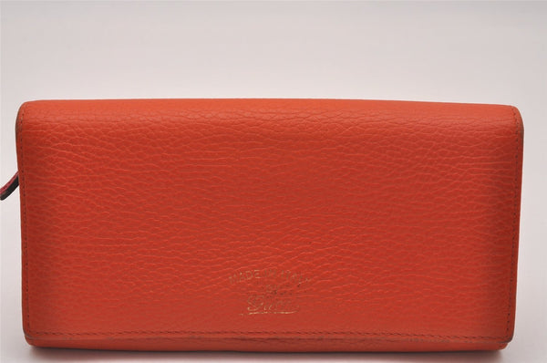 Authentic GUCCI Swing Vintage Long Wallet Purse Leather 354498 Orange Pink 4381J