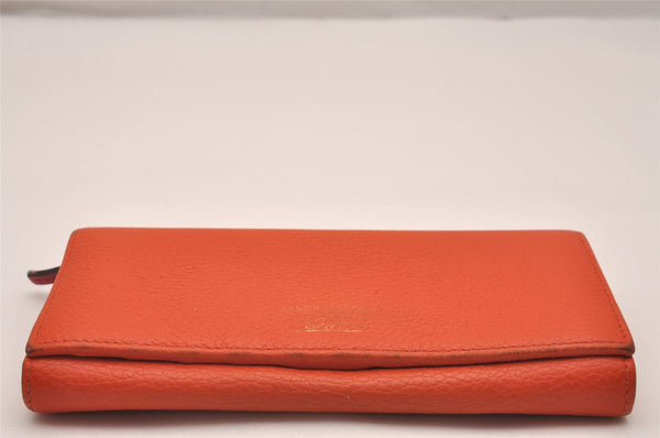 Authentic GUCCI Swing Vintage Long Wallet Purse Leather 354498 Orange Pink 4381J