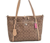 Authentic COACH Signature 2Way Shoulder Tote Bag PVC Leather F26186 Brown 4381K
