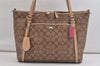 Authentic COACH Signature 2Way Shoulder Tote Bag PVC Leather F26186 Brown 4381K