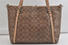 Authentic COACH Signature 2Way Shoulder Tote Bag PVC Leather F26186 Brown 4381K