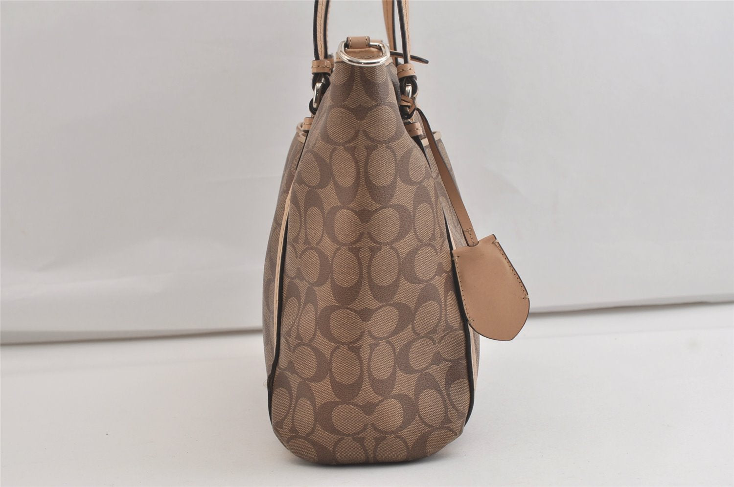Authentic COACH Signature 2Way Shoulder Tote Bag PVC Leather F26186 Brown 4381K