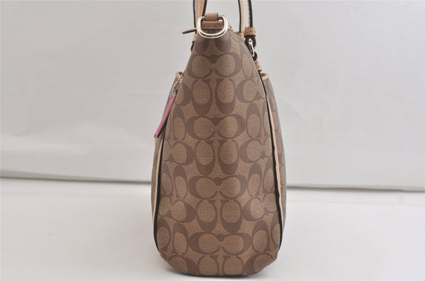 Authentic COACH Signature 2Way Shoulder Tote Bag PVC Leather F26186 Brown 4381K