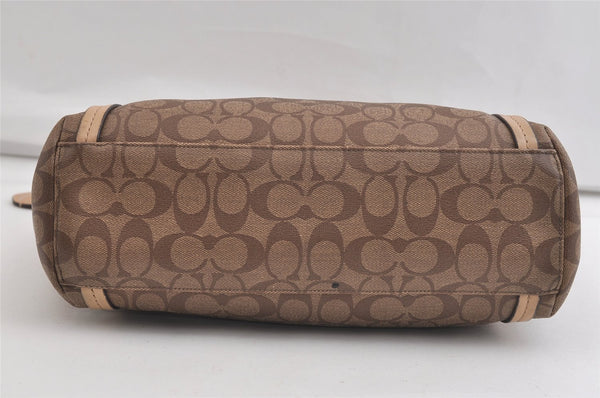 Authentic COACH Signature 2Way Shoulder Tote Bag PVC Leather F26186 Brown 4381K