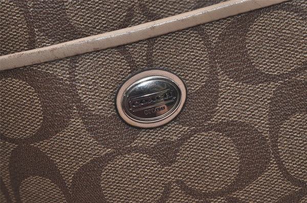Authentic COACH Signature 2Way Shoulder Tote Bag PVC Leather F26186 Brown 4381K