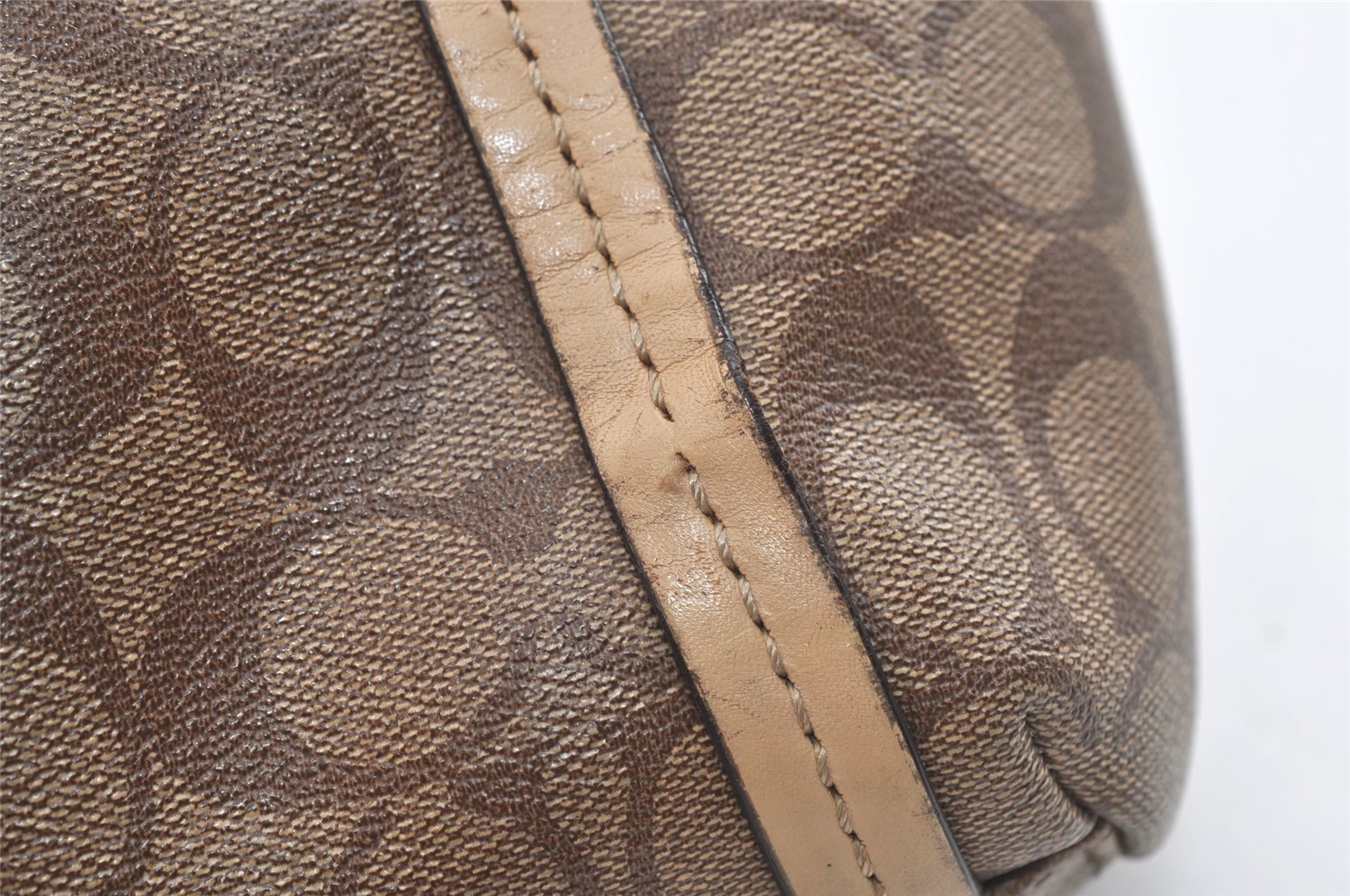 Authentic COACH Signature 2Way Shoulder Tote Bag PVC Leather F26186 Brown 4381K