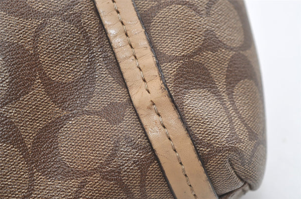 Authentic COACH Signature 2Way Shoulder Tote Bag PVC Leather F26186 Brown 4381K