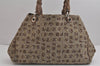 Authentic Salvatore Ferragamo Canvas Leather Shoulder Tote Bag Brown 4382J