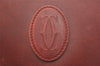 Authentic Cartier Must de Cartier Clutch Hand Bag Leather Bordeaux Red 4382K