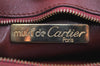 Authentic Cartier Must de Cartier Clutch Hand Bag Leather Bordeaux Red 4382K