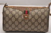 Authentic GUCCI Web Sherry Line Shoulder Bag GG PVC Leather Brown Junk 4383J