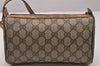 Authentic GUCCI Web Sherry Line Shoulder Bag GG PVC Leather Brown Junk 4383J