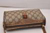Authentic GUCCI Web Sherry Line Shoulder Bag GG PVC Leather Brown Junk 4383J