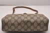 Authentic GUCCI Web Sherry Line Shoulder Bag GG PVC Leather Brown Junk 4383J