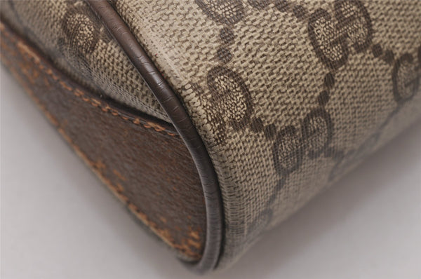 Authentic GUCCI Web Sherry Line Shoulder Bag GG PVC Leather Brown Junk 4383J