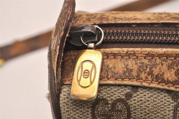 Authentic GUCCI Web Sherry Line Shoulder Bag GG PVC Leather Brown Junk 4383J