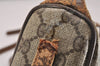 Authentic GUCCI Web Sherry Line Shoulder Bag GG PVC Leather Brown Junk 4383J