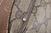 Authentic GUCCI Web Sherry Line Shoulder Bag GG PVC Leather Brown Junk 4383J