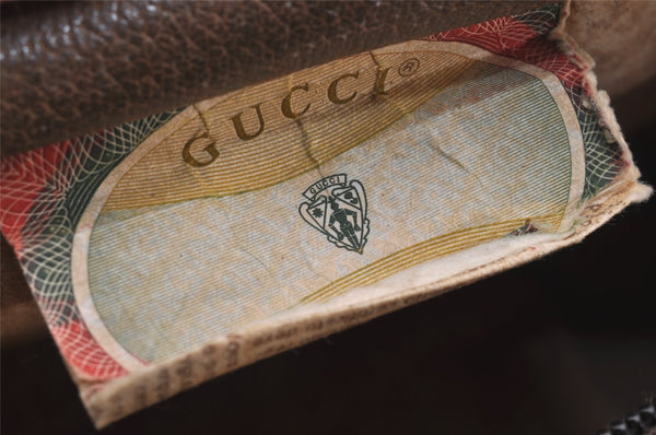 Authentic GUCCI Web Sherry Line Shoulder Bag GG PVC Leather Brown Junk 4383J