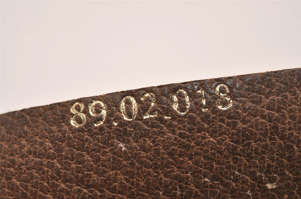 Authentic GUCCI Web Sherry Line Shoulder Bag GG PVC Leather Brown Junk 4383J