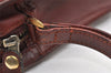 Authentic Cartier Must de Cartier Clutch Hand Bag Leather Bordeaux Red 4383K