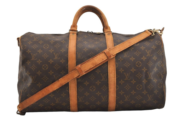 Authentic Louis Vuitton Monogram Keepall Bandouliere 50 M41416 Boston Bag 4384J