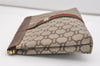 Authentic GUCCI Web Sherry Line GG Plus Clutch Bag PVC Leather Brown Junk 4385J