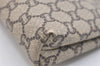 Authentic GUCCI Web Sherry Line GG Plus Clutch Bag PVC Leather Brown Junk 4385J