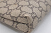 Authentic GUCCI Web Sherry Line GG Plus Clutch Bag PVC Leather Brown Junk 4385J