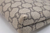 Authentic GUCCI Web Sherry Line GG Plus Clutch Bag PVC Leather Brown Junk 4385J